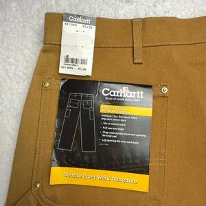 Carhartt Double Front Work Dungaree Pants Mens 42x28 B01 BRN Brown NWT NOS